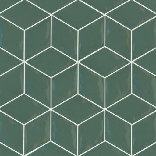 Sorrento Verde Rhombus Glossy 4x6-5/8 Ceramic  Tile