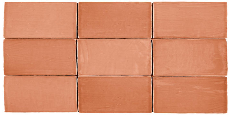 St Tropez Coral Glossy 2.5x5 Ceramic Bullnose