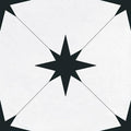 Starburst Llevant Black Star White Back Matte 8.7x8.7 Porcelain  Tile