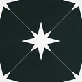 Starburst Ponent Black White Star Back Matte 8.7x8.7 Porcelain  Tile