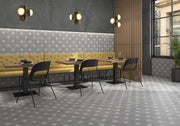 Starburst Ponent Grey White Star Back Matte 8.7x8.7 Porcelain  Tile