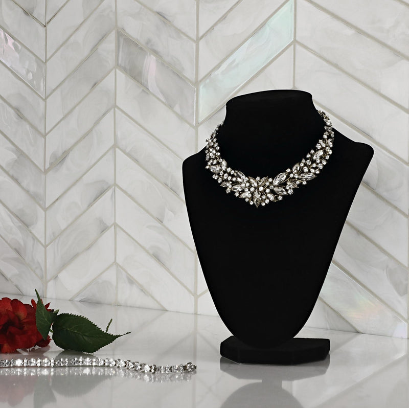 Starcastle Milky Way 1-5/8x6-3/4 Chevron Satin Glass  Mosaic