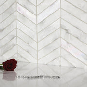 Starcastle Milky Way 1-5/8x6-3/4 Chevron Satin Glass  Mosaic