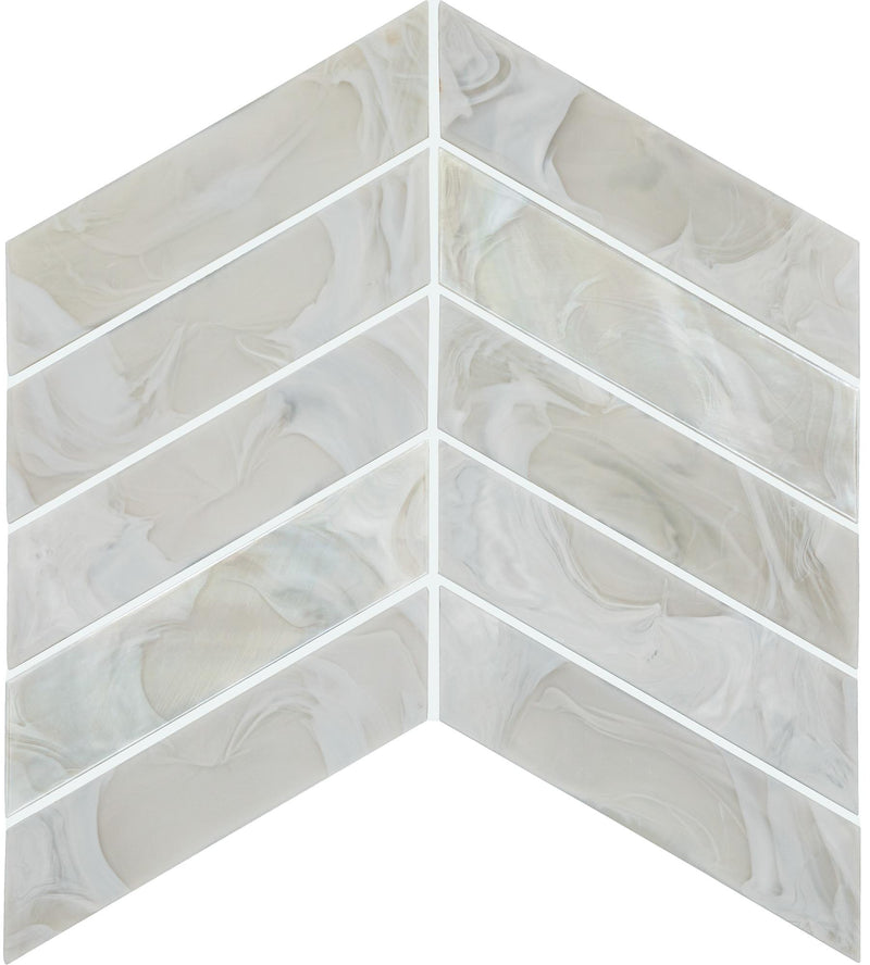 Starcastle Spiral Galaxy 1-5/8x6-3/4 Chevron Satin Glass  Mosaic