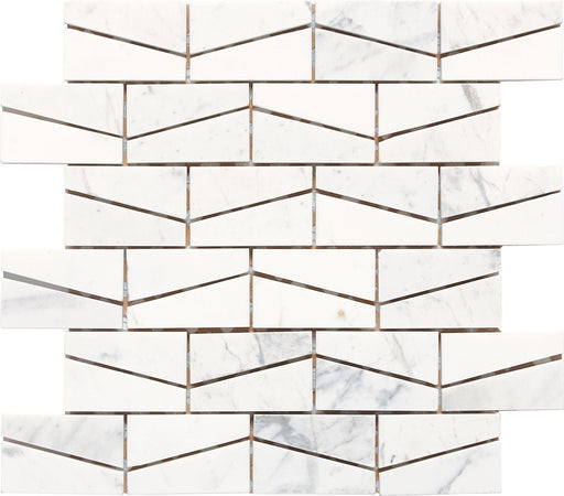 Stone A La Mod Contempo White 2x3 Wedge Polished Marble  Mosaic