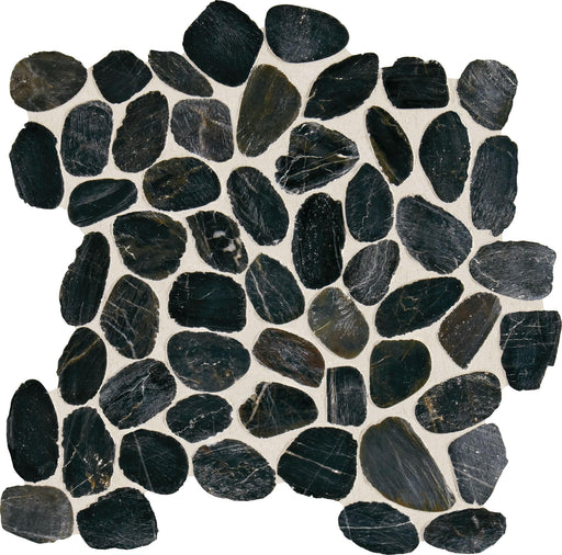 Stone Decorative Accents Black River Pebble Textured Mixed  Mosaic