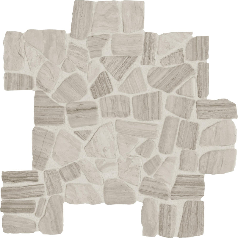 Stone Decorative Accents Chenille White Pebble Textured Mixed  Mosaic