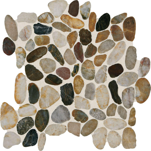 Stone Decorative Accents Earthy Blend Pebble Textured Mixed  Mosaic