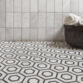 Stone Mesh Patterns Nero Hexagon Polished Marble  Mosaic
