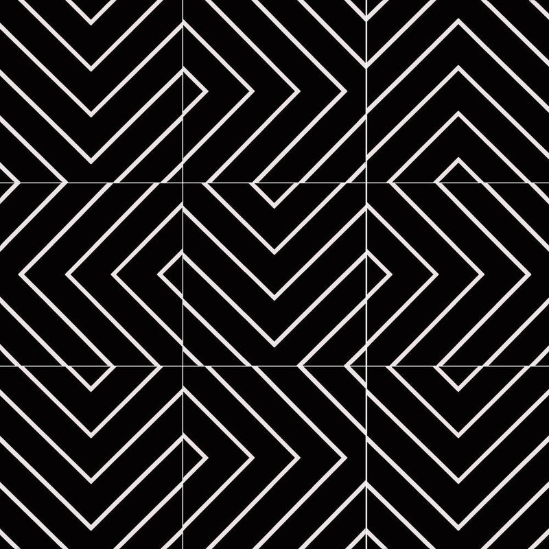 Studio Black Matte 8x8 Porcelain  Tile