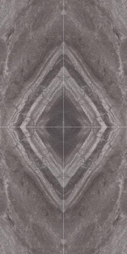 Supreme Charcoal Book Match Polished 48x96 Porcelain  Tile