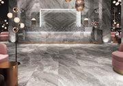 Supreme Grey Book Match Polished 48x96 Porcelain  Tile