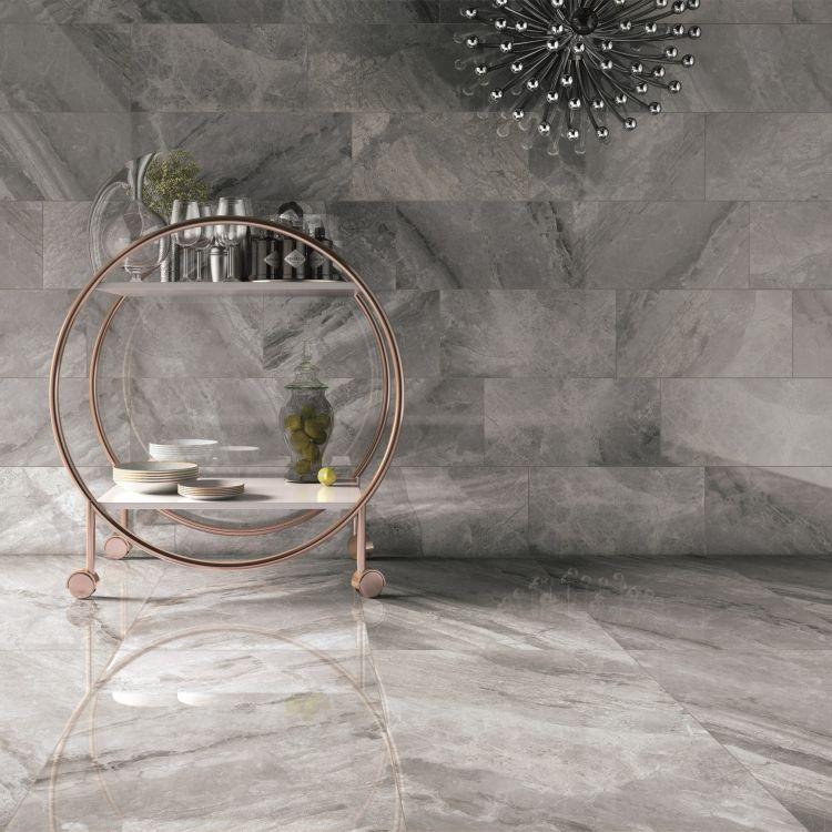 Supreme Grey Levigato Polished 24x48 Porcelain  Tile