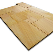 Teak Wood Sandstone Paver Pattern Sandblasted