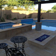 Teak Wood Sandstone Paver Pattern Sandblasted