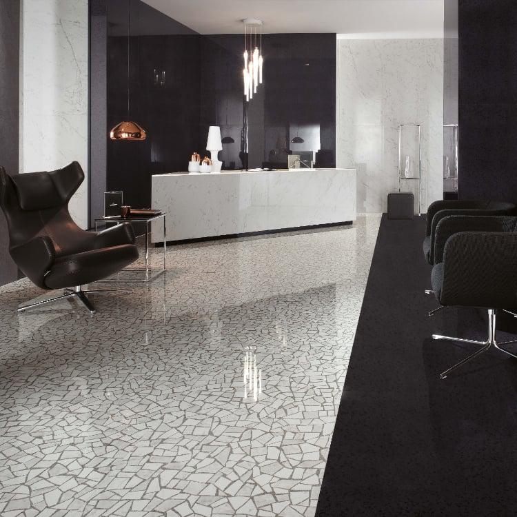 Terrazzo Black 24x24 Porcelain  Tile
