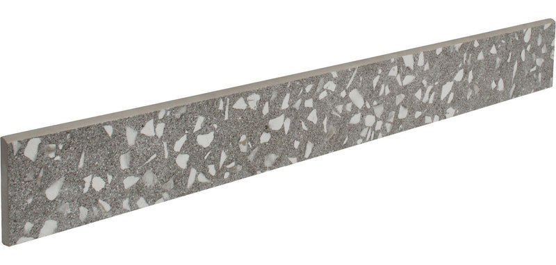 Terrazzo Grey 3x24 Porcelain Surface Bullnose