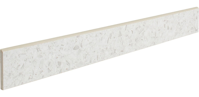 Terrazzo White 3x24 Porcelain Surface Bullnose