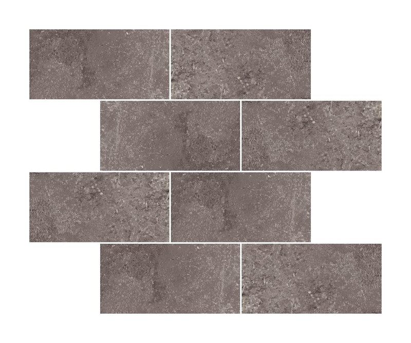 The Rock Grey 3x6 Subway  Porcelain  Mosaic
