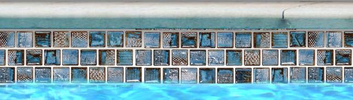 Tokyo Aspen Blue 1-1/8x1-1/8 Square Smooth, Glossy, Textured Porcelain  Mosaic