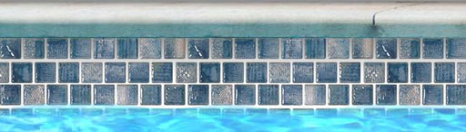 Tokyo Icy Blue 1-1/8x1-1/8 Square Smooth, Glossy, Textured Porcelain  Mosaic