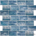 Tokyo Icy Blue 2x3 Subway Smooth, Glossy, Textured Porcelain  Mosaic