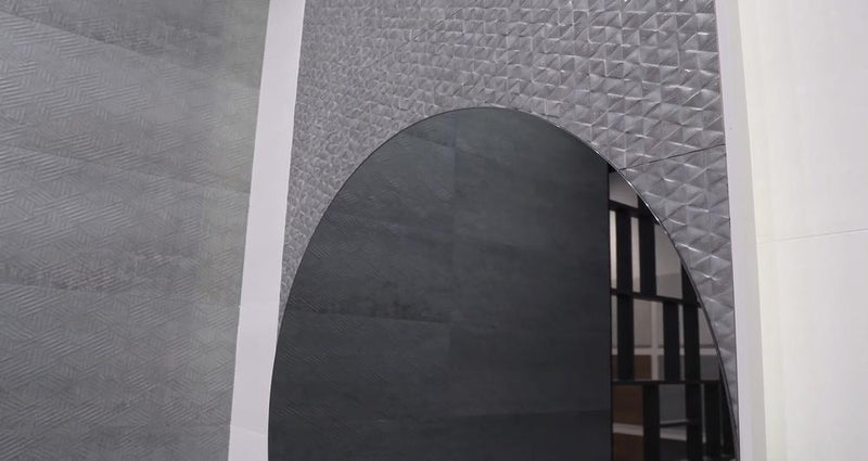 Tri Arc Acero Glossy, Textured 12x36 Ceramic  Tile