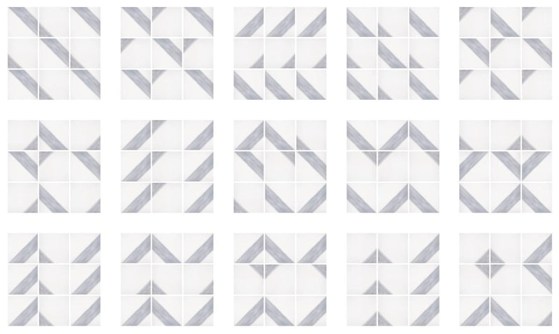 Tribe Ivory Lines Matte 8x8 Gres Stoneware  Tile