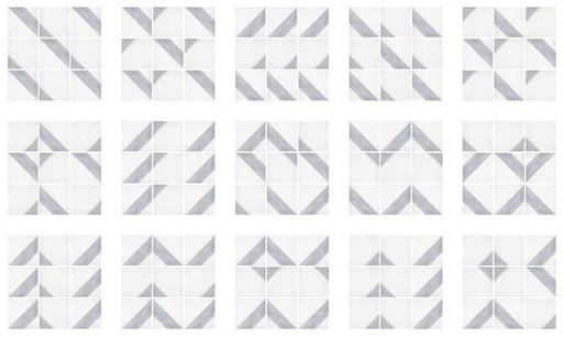 Tribe Ivory Lines Matte 8x8 Gres Stoneware  Tile