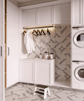 Tribe Ivory Lines Matte 8x8 Gres Stoneware  Tile
