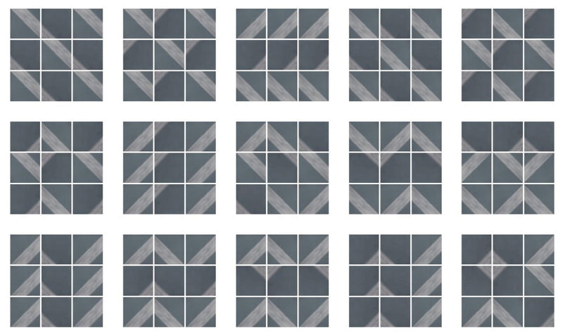 Tribe Petrol Blue Lines Matte 8x8 Gres Stoneware  Tile