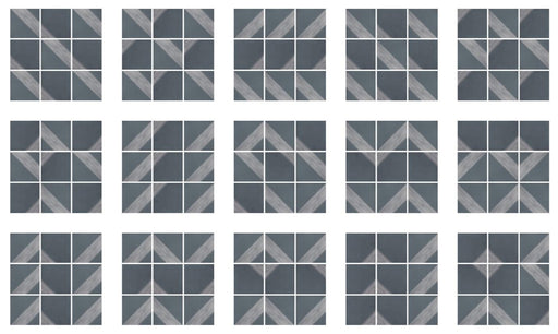 Tribe Petrol Blue Lines Matte 8x8 Gres Stoneware  Tile