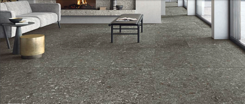 Unicom Pietra Di Gre Antracite 24x24 Ceramic  Tile