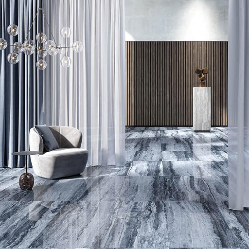 Unicom Sky Azur Polished 12x24 Ceramic  Tile