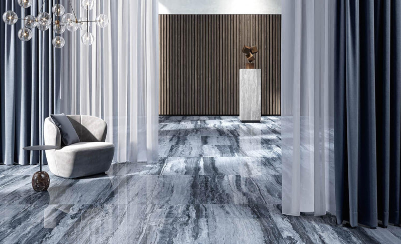 Unicom Sky Azur Polished 24x48 Ceramic  Tile