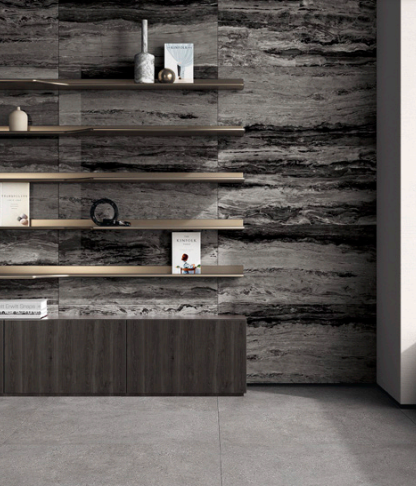 Unicom Sky Noir Polished 12x24 Ceramic  Tile