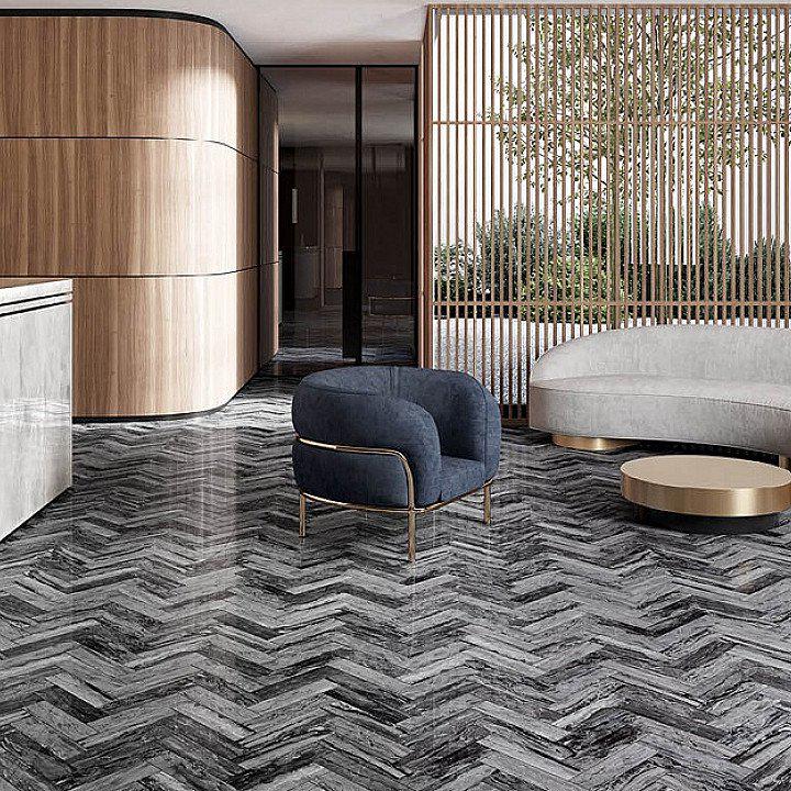 Unicom Sky Noir Polished 3x12 Ceramic  Tile