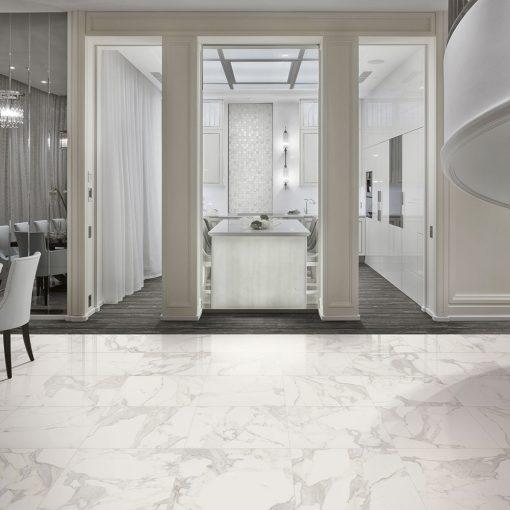 Vallelunga Carrara Polished 24x24 Porcelain  Tile