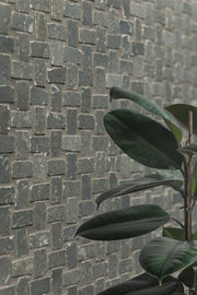 Vallelunga Petra Noire 0.5x1 Basketweave Natural Porcelain  Mosaic