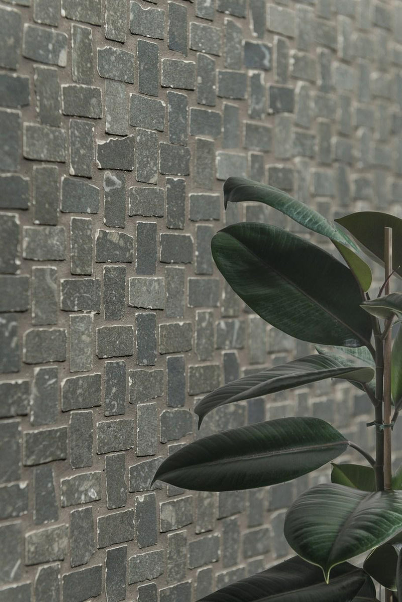 Vallelunga Petra Noire 0.5x1 Basketweave Natural Porcelain  Mosaic