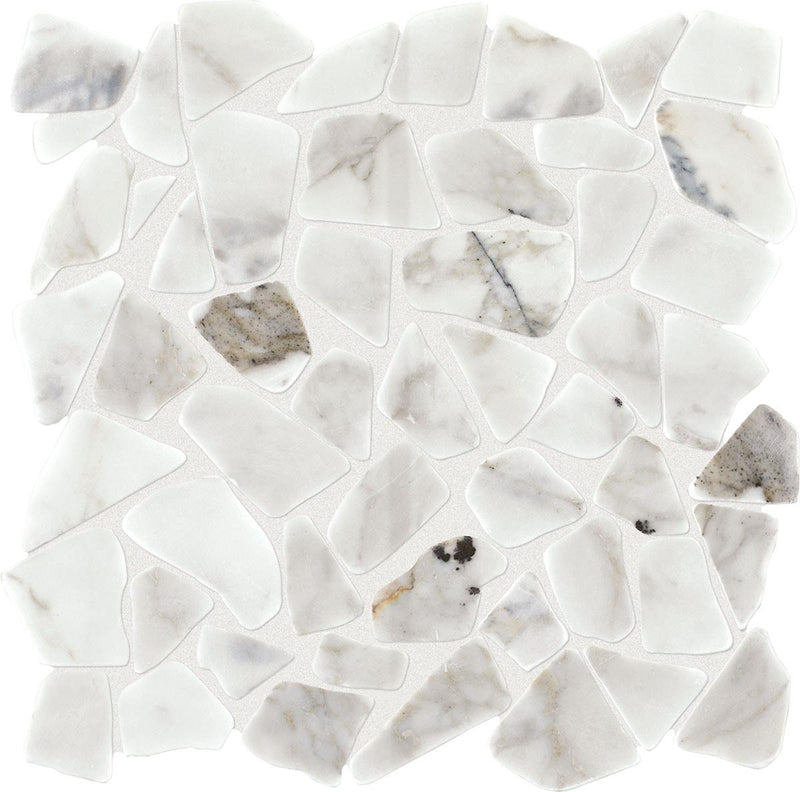 Venetian Calacatta Pebble Polished Marble  Mosaic