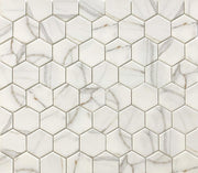 Verona Gold Calacatta Oro 3x3 Hexagon Matte Glass  Mosaic