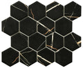 Verona Nero Marquina 3x3 Hexagon Matte Glass  Mosaic