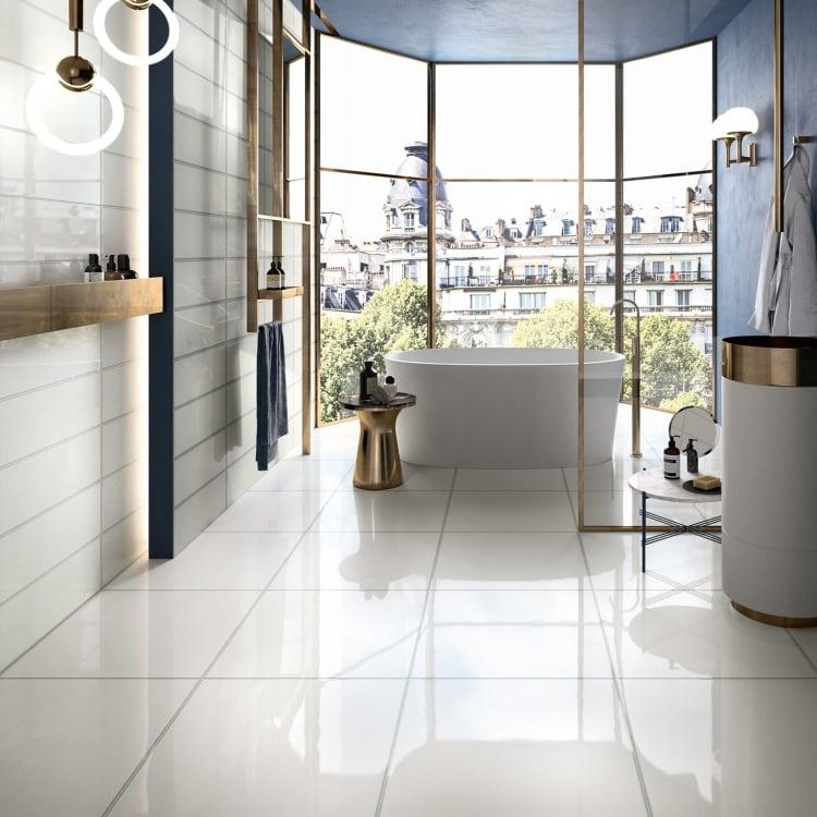 Vetri Bianco Polished 8x24 Porcelain  Tile