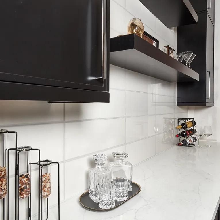 Vetri Bianco Polished 8x24 Porcelain  Tile