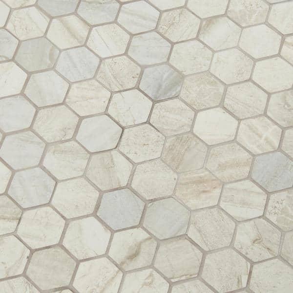 Vigo Hd Gris 2x2 Hexagon Matte Ceramic  Mosaic