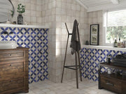 Village Daroca Blue 6x6 Porcelain  Tile
