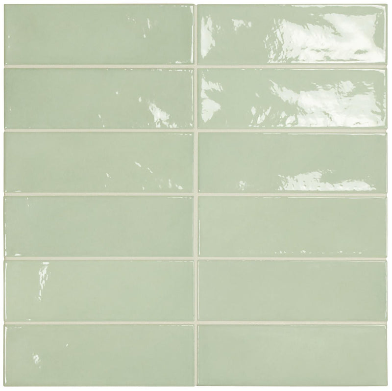 Village Mint Glossy 2.5x8 Ceramic  Tile
