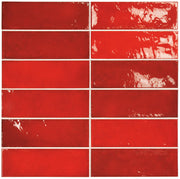 Village Volcanic Red Glossy 2.5x8 Ceramic  Tile