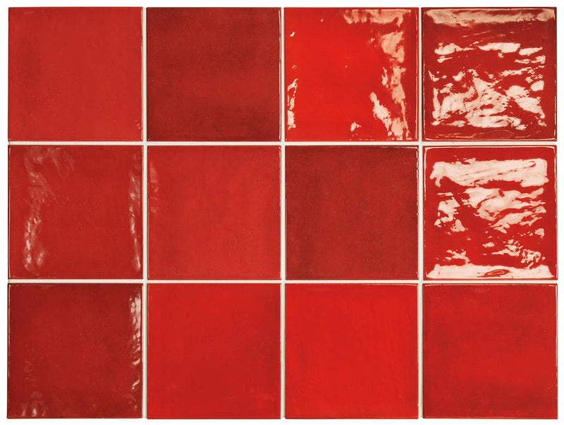 Village Volcanic Red Glossy 5x5 Ceramic  Tile